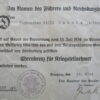 Militaria-Ehrenkreuz für Kriegsteilnehmer mit Urkunde – Bild 2